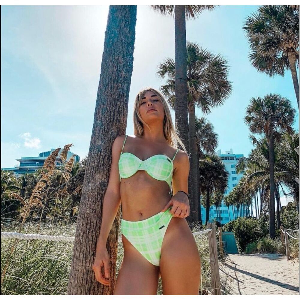 ✨Triang Green Luna Plaid Bikini Sz Large Bottoms✨